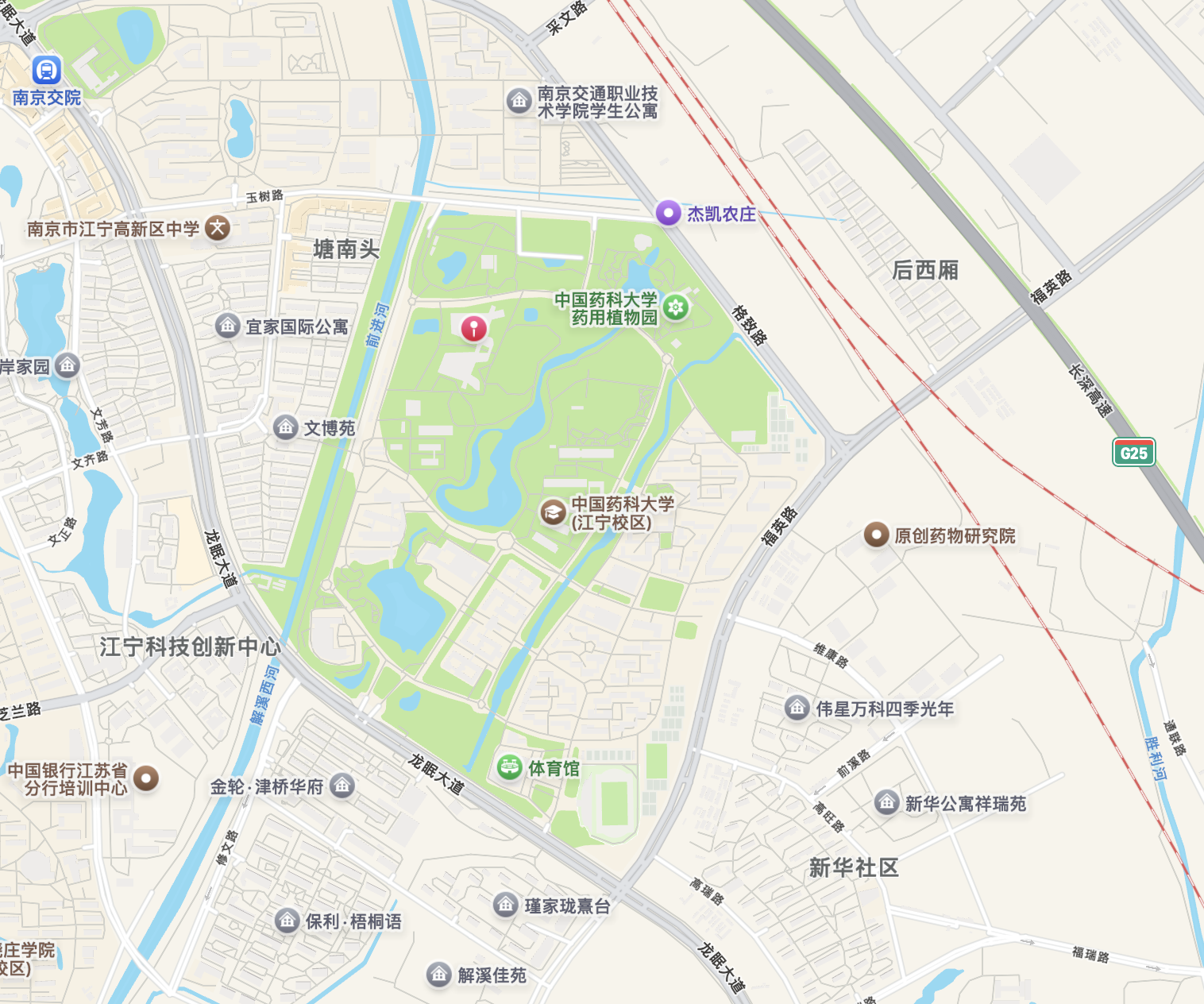 Campus location of Zheng Lab at China Pharmaceutical University